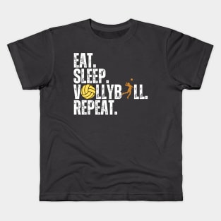 Eat Sleep Volleyball Repeat Kids Adult Women Retro Vintage Kids T-Shirt